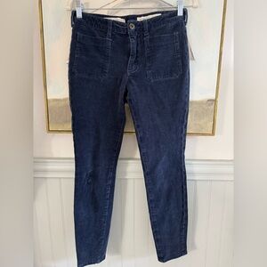 PILCRO AND THE LETTERPRESS Anthropologie Corduroy High Rise Skinny Navy Size 27